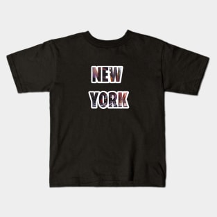 New York city walk typography letters NY city Kids T-Shirt